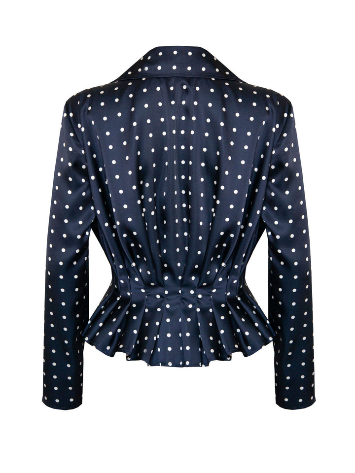 "Irena" Pleated Shirt - Polka Dot