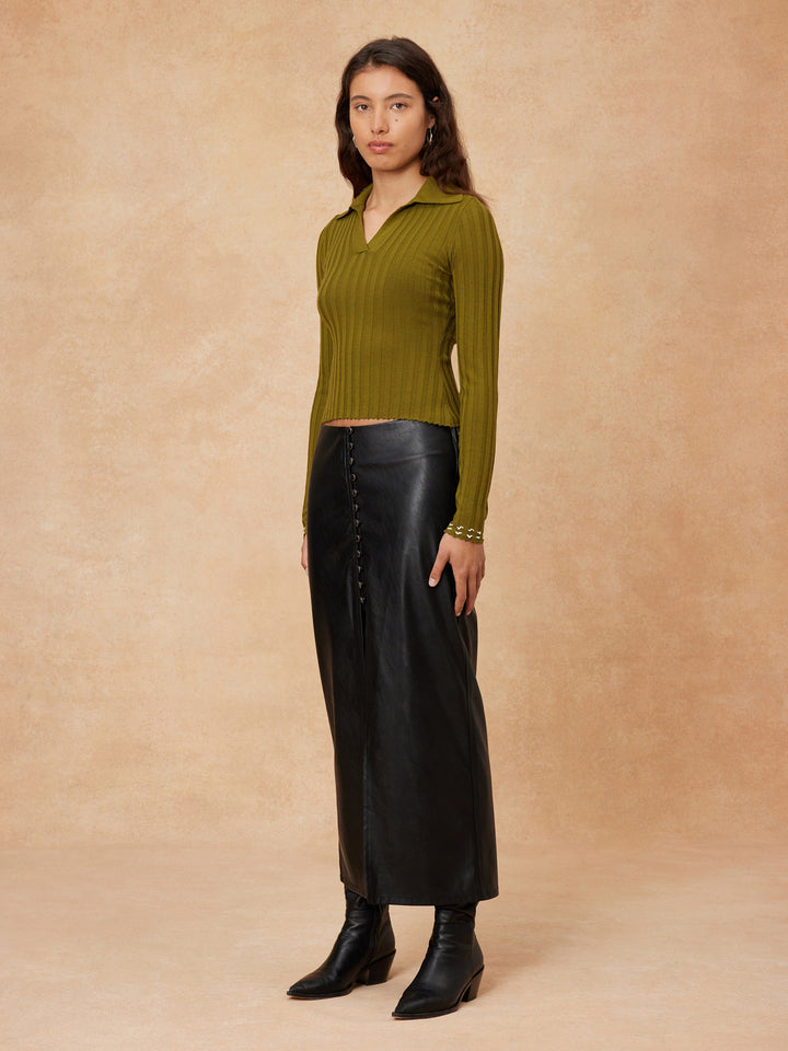 "Corrina" Vegan Leather Skirt