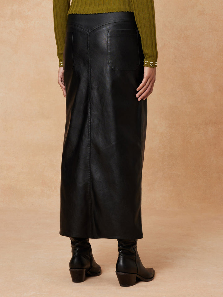 "Corrina" Vegan Leather Skirt