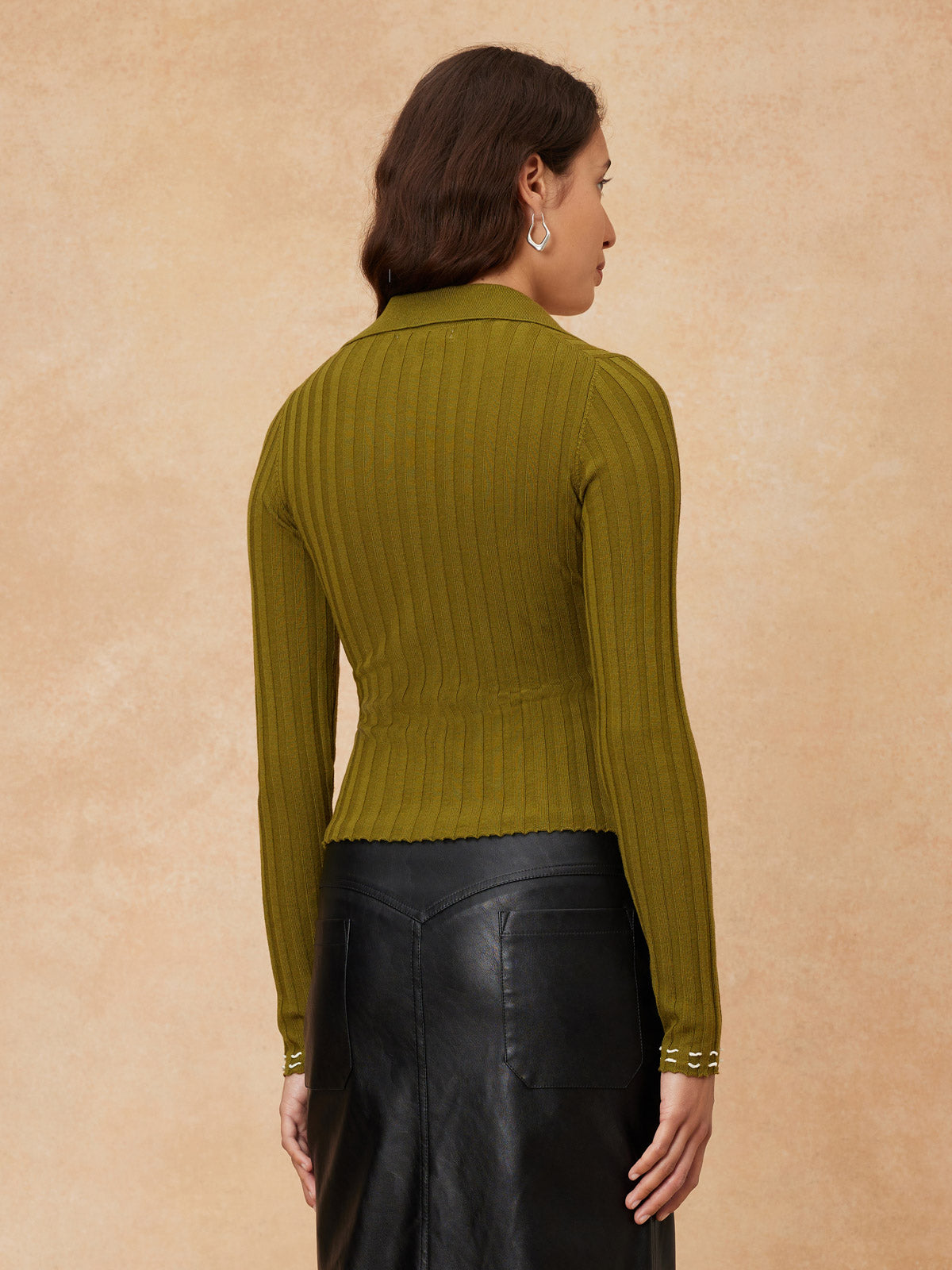 "Erin" Merino Wool Polo Top