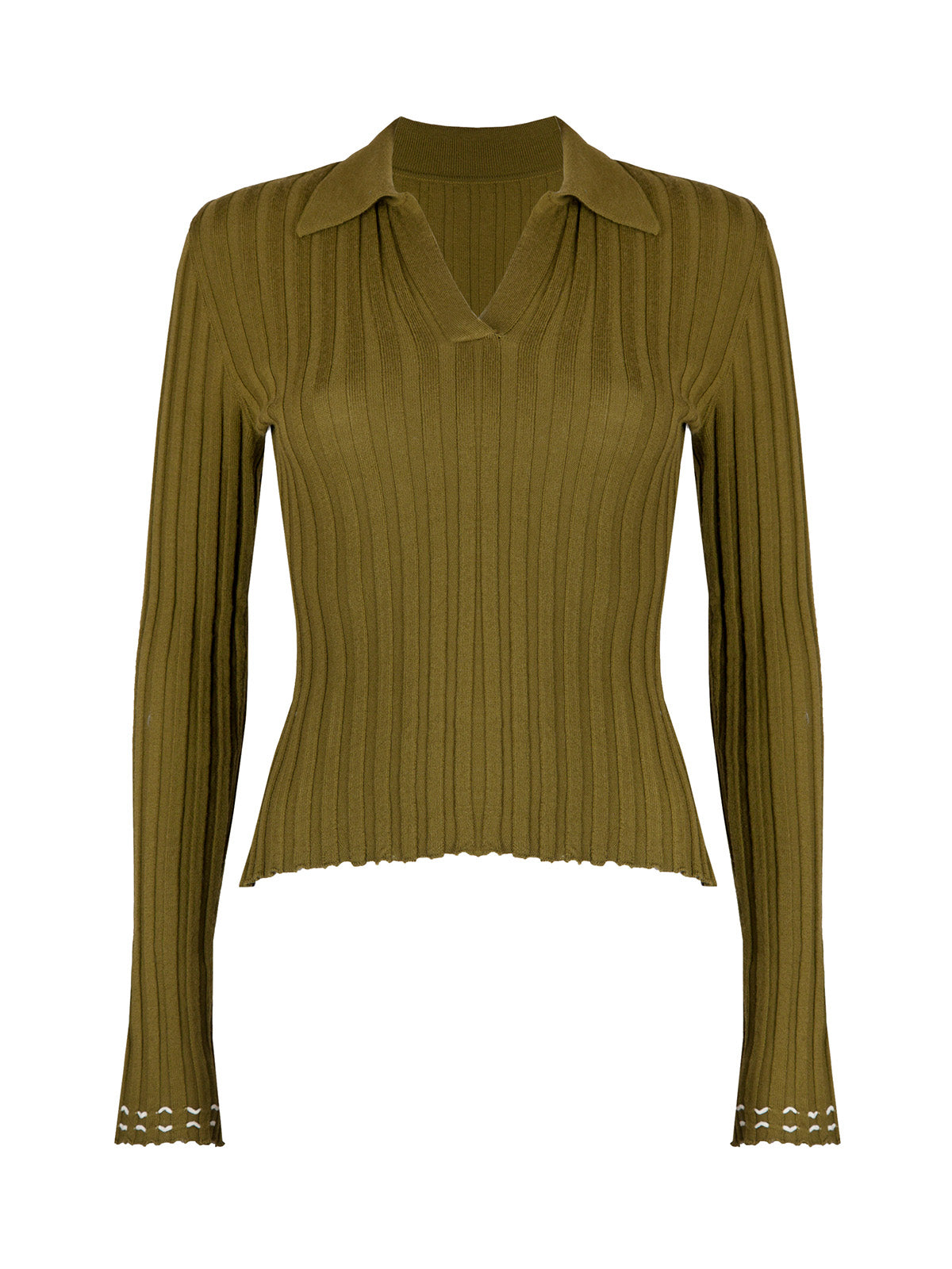 "Erin" Merino Wool Polo Top