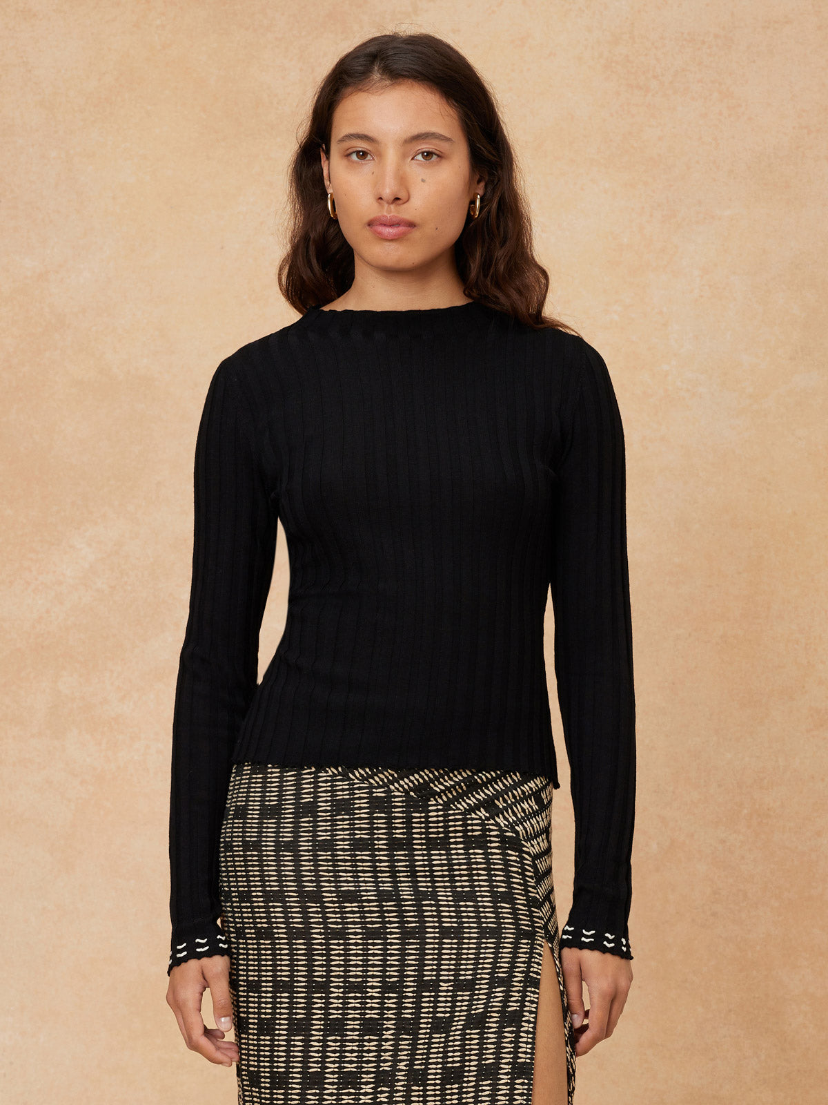 "Kaia" Merino Wool Crew Neck Top
