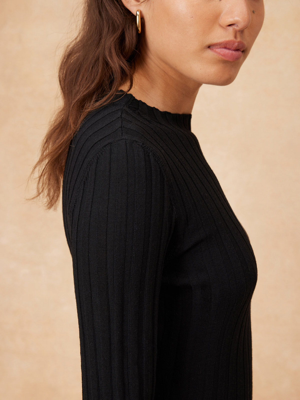 "Kaia" Merino Wool Crew Neck Top