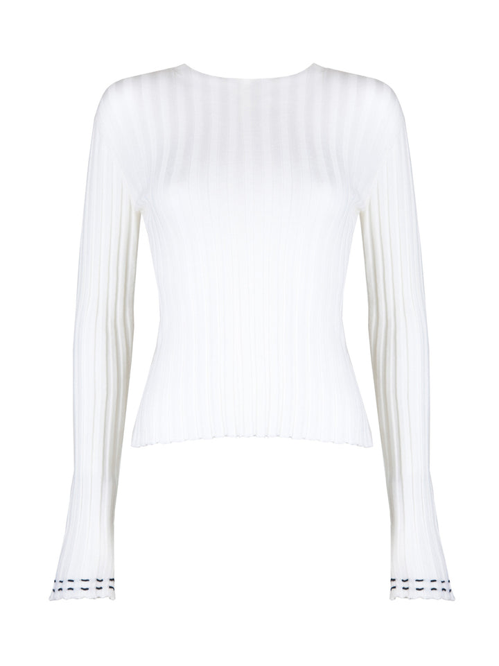 "Kaia" Merino Wool Crew Neck Top